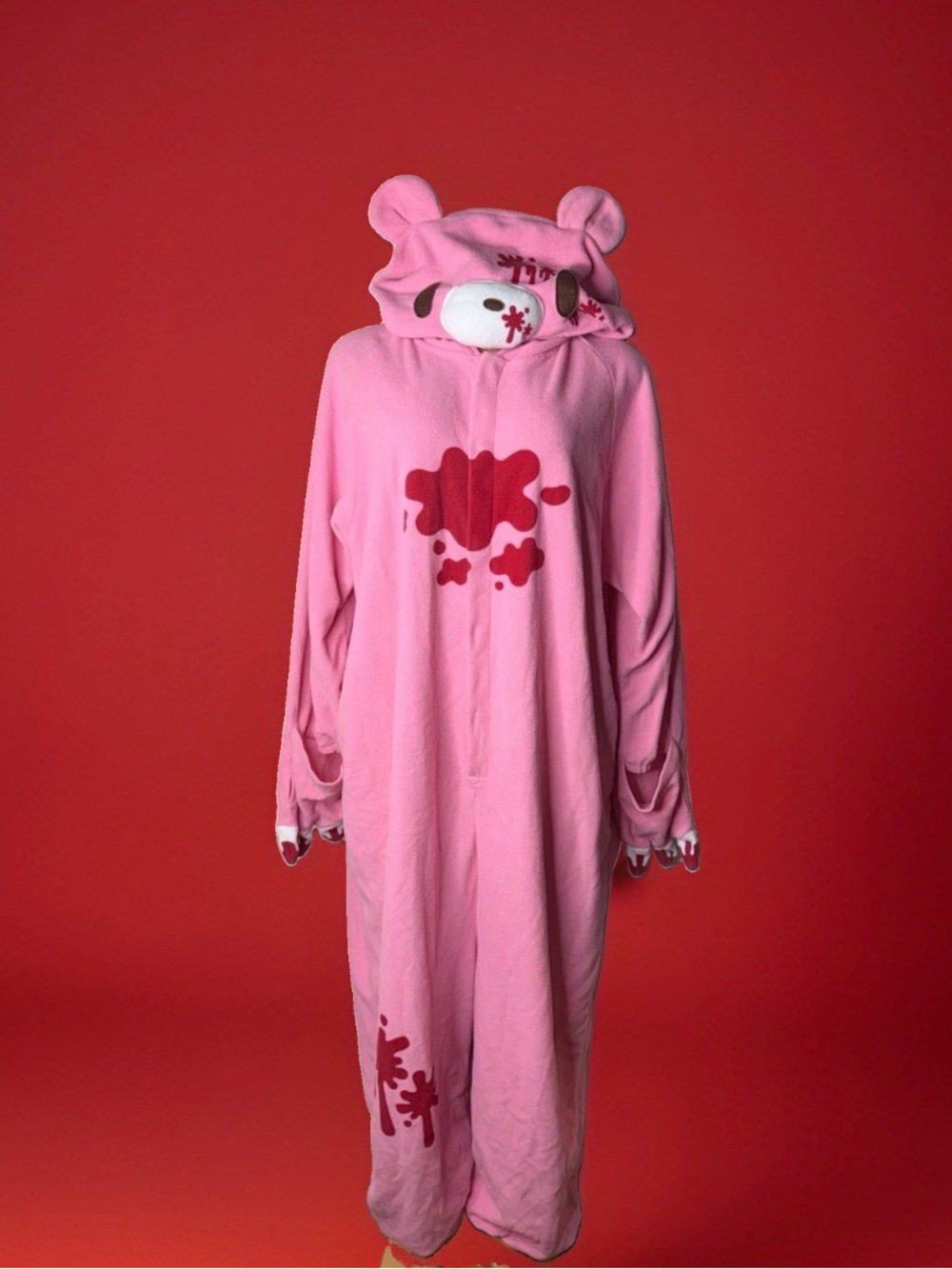 Pink gloomy Bear Hooded Pajamas Onesie